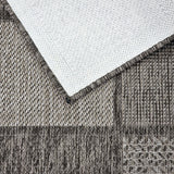 Non Slip Rug for Kitchen Living Room Taupe Brown Check Flat Weave Natural Look Durable Area Mat (Copy)