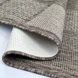 Non Slip Rug for Kitchen Living Room Taupe Brown Check Flat Weave Natural Look Durable Area Mat (Copy)