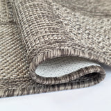 Non Slip Rug for Kitchen Living Room Taupe Brown Check Flat Weave Natural Look Durable Area Mat (Copy)