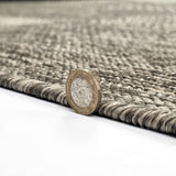 Non Slip Rug for Kitchen Living Room Taupe Brown Check Flat Weave Natural Look Durable Area Mat (Copy)
