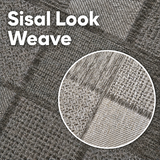 Non Slip Rug for Kitchen Living Room Taupe Brown Check Flat Weave Natural Look Durable Area Mat (Copy)