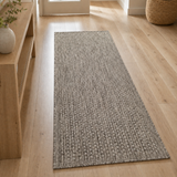 Non Slip Rug for Kitchen Living Room Brown Plain Flat Weave Natural Look Durable Area Mat