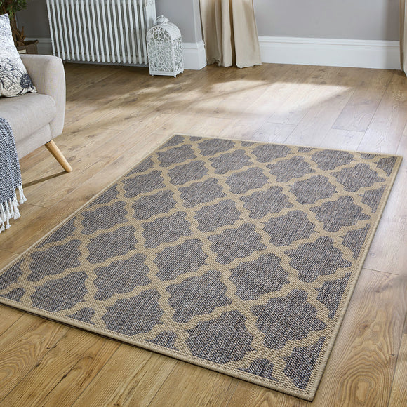 Anti Slip Rug Living Room Grey Beige Moroccan Trellis Flat Weave Carpet Small Large Runner