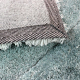 Duck Egg Blue Rug Modern Geometric Shaggy Carpet with Hand Tufted Pattern Soft Deep Long High Pile Fluffy Living Room Bedroom Area Lounge Small Large Floor Mat 80x150cm 120x170cm 160x230cm