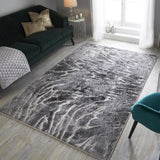 Grey Marble Rug Modern Patterned Carpet Soft Woven Bedroom Living Room Floor Mat