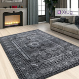 Oriental Rug Grey Thick Soft Floral Traditional Rug Carpet Extra Large Small Woven Area Mat
