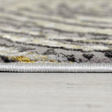 Modern Grey Gold Rug Silver Cream Geometric Pattern Circle Design Short Soft Pile Carpet Polypropylene Bedroom Living Room Lounge Woven Mat Contemporary Floor New Area Small Large  120x170cm 160x230cm 200x290cm 