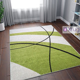 Сream and Green Rug Abstract Woven Living Room Bedroom Rug Carpet Mat Large Small
