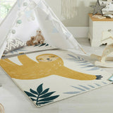 Kids Animal Rug Cream Yellow Baby Nursery Carpet Childerns Bedroom Floor Mat