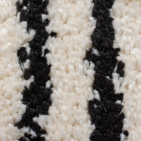 Area Long Pile Shaggy Rug for Living Room Bedroom Cream Ivory Black Moroccan Berber Pattern Carpet Small Large High Pile Fluffy Polypropylene Mat