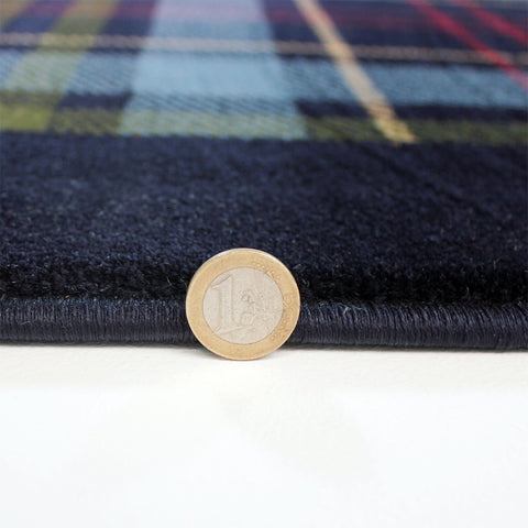 Blue Tartan Rug 120x170 4'x5'6 Modern Checkered Carpet Short Pile Rugs Floor Mat