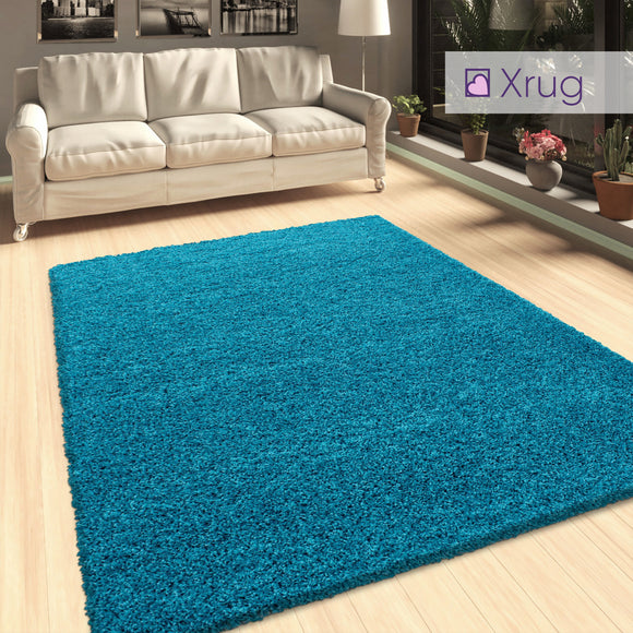 Shaggy Rug 50mm long Pile Carpet Fluffy Rug for Bedroom Living Room Blue Turkuoise