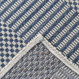 Cotton Rug Braided Navy Blue Grey Cream Striped Washable Flat Weave Mat Small Extra Large Long Runner