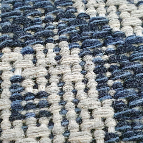 Recycled Cotton Rug Navy Blue Grey Living Room Bedroom Rugs Runners Large Small Long Machine Washable Rugs