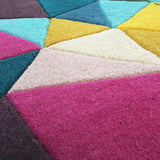 Green Yellow Cream Beige Purple Pink Red Blue Colourful Multicoloured Rug Designer Abstract Geometric Natural with Hand-Carved Pattern Carpet Modern Wool Rug Bedroom Area Mat Small Large Thick Round Mat Living Room Lounge Woven Short Pile Contemporary Floor New 120x170 160x230