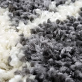 Fluffy Rug Grey Thick Soft Shaggy XL Large Small Living Room Bedroom Geometric Carpet