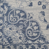 Modern Light Grey Navy Blue Oriental Vintage Rug Runner 100% Cotton Natural Hallway Hall Flat Weave Carpet Washable Natural Woven Mat - 75x300cm Living Room Bedroom Floor Area Mat Contemporary
