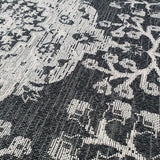 Black Oriental Rug  Cotton Natural Washable Living Room Bedroom Carpet Flat Weave Mat 