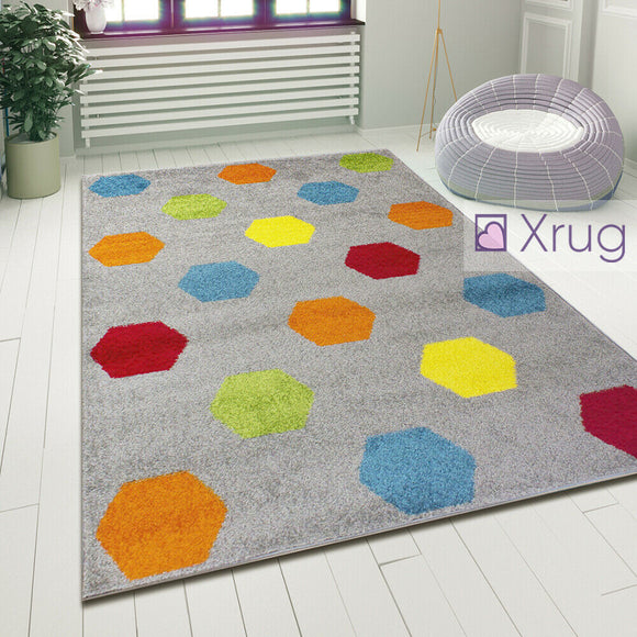 Grey Rugs Modern Multi Colour Geometric Pattern Mat Room Area Carpet Small Large