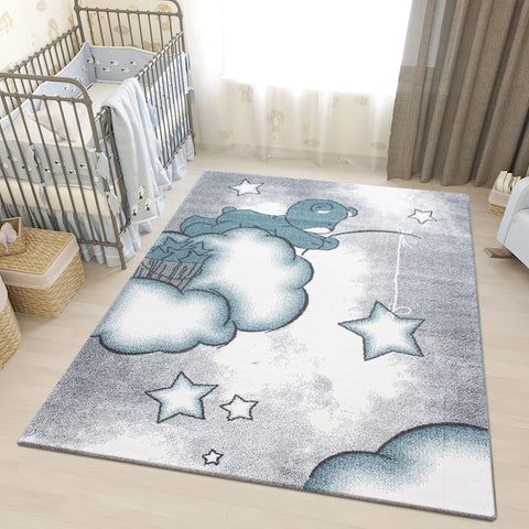 Kids Rug Nursery Baby Room Caqrpet Mat Soft Thick Small Large Bear Clouds Stars