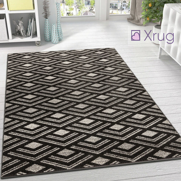 Modern Pattern Rug for Living Room Abstract Dark Brown Carpet Large Floor Mats