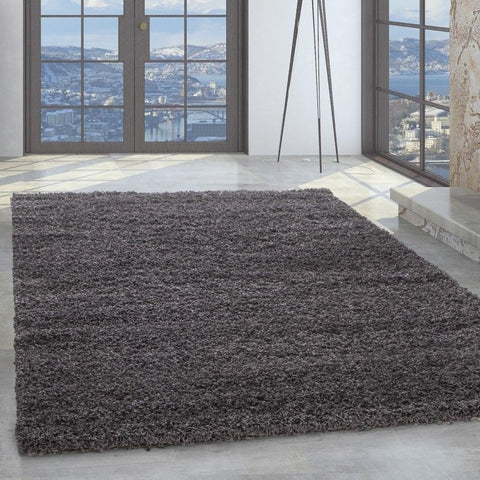 Shaggy Rug Grey Fluffy Woven Mat Small Extra Large Modern Living Room Carpet New