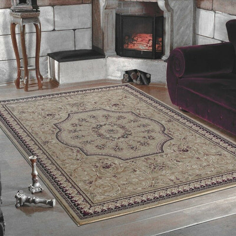 Oriental Rugs Modern Beige Floral Pattern Mat Small X Large Living Room Carpets