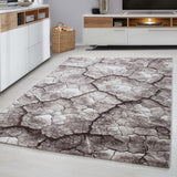 Abstract Rug Brown Beige Modern Designer Mat Small Large Living Room Carpet Hall