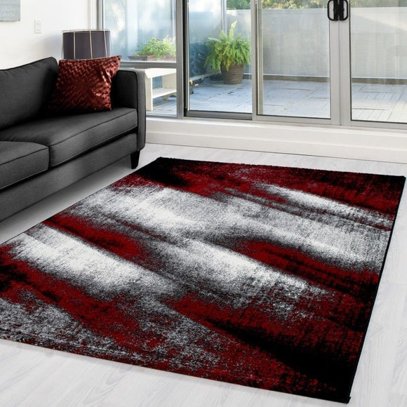 Rug for Living Room Red Black Grey Modern Abstract Mats New Floor Carpet Hallway
