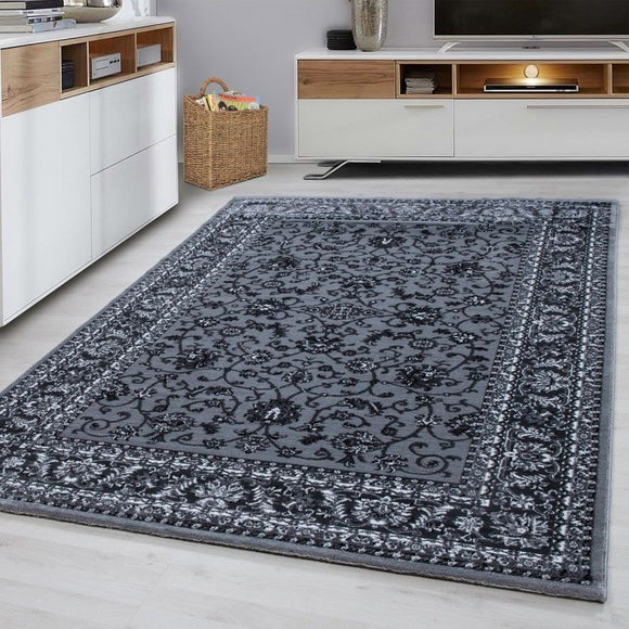 Grey Oriental Rug Modern Patterned Mat Living Room Lounge Carpets Small Large XL