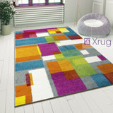 Geometric Rugs Multi Colour Abstract Mat Small Large Modern Living Room Carpets