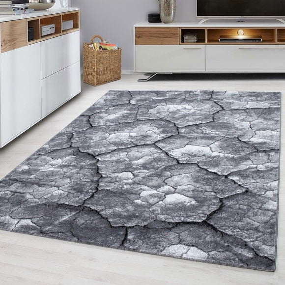 Abstract Rug Modern Designer Grey Black Carpet Small Large Dining Room Floor Mat