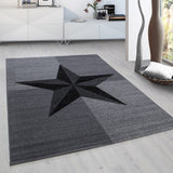 Grey Star Rug New Modern Check Design Carpet Small X Large Bedroom Hallway Mats