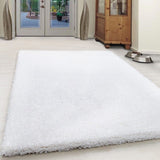 Cream Fluffy Rug Deep Pile Shaggy New Modern Mat Small X Large Round Room Carpet