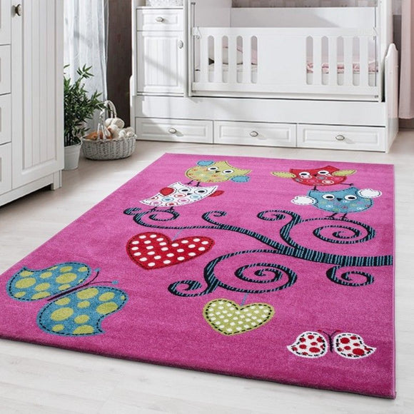 Rug for Girls Purple Bedroom Kids Animal Mat Small Large Childrens Play Carpets