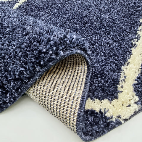 Shaggy Rug Navy Blue Fluffy Rugs Large Small XL Deep Pile Carpet