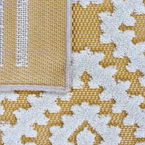Yellow Outdoor Rug Diamond Large XL Small Carpet for Decking Garden Patio Balcony Gazebo Mat