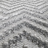 Outdoor Rug Plastic for Garden Patios Gazebo Zig Zag Chevron Silver Grey Woven Mat