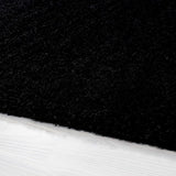 Black Fluffy Rug Plain Deep Pile Shaggy Carpet Modern Living Room Area Mat Round