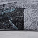 Modern Rugs Grey Blue 3D Effect Pattern Mats Bedroom Floor Carpet Small Large XL