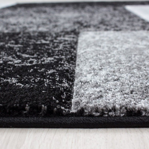 Check Rug New Modern Black and Grey Geometric Pattern Carpet Room Floor Hall Mat