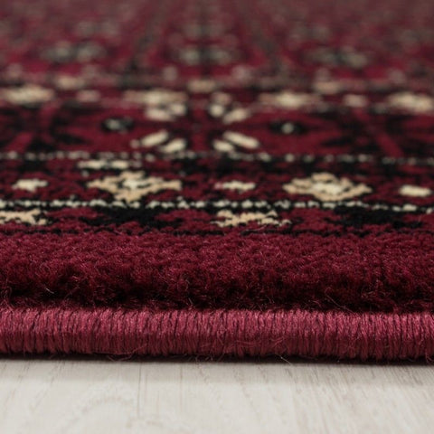 Traditional Rug Red Black Beige Border Design Carpet Oriental Bedroom Lounge Mat