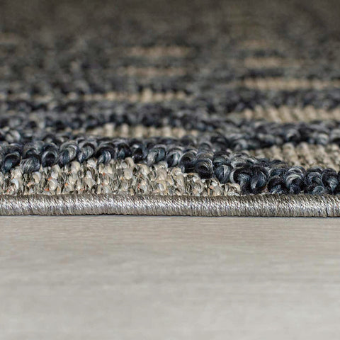 Modern Black Brown Rug Jute Look Flat Weave Hard Wearing Woven Carpet Grey Geometric Trellis Pattern Indoor Kitchen Small Extra Large 120x170 160x230 200x290 Polypropylene Mat