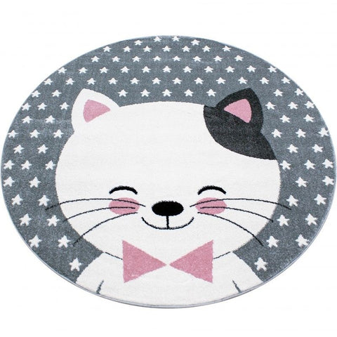 Rug for Kids Bedroom Grey White Pink Baby Nursery Mat Childrens Play New Carpets