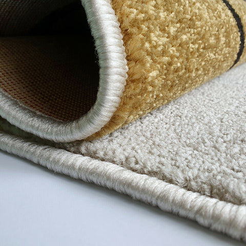 Cream Yellow Gold Rug Living Room Bedroom Rugs Carpets Soft Short Pile Contemporary Woven Mat
