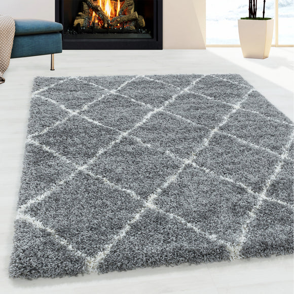 Grey Shaggy Rug Large Small Thick Soft Bedroom Living Room Carpet
