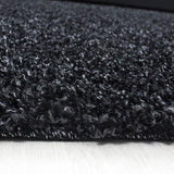 Fluffy Rug Modern Anthracite Deep Pile Shaggy Carpet Living Room Round Floor Mat