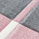 Blush Pink and Grey Rug Geometric Extra Large Smal Living Room Bedroom Rug Mat with Contour Cut Pattern