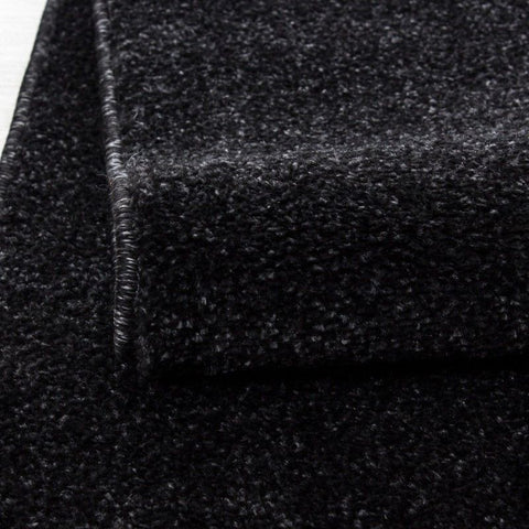 Plain Rug Black and Grey Anthracite Modern Carpet Small Extra Large Bedroom Living Room Area Lounge Hallway Runner Mat New