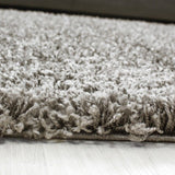 Fluffy Rug Grey Beige Deep Pile Shaggy Mats Modern Plain Room Carpet Small Large